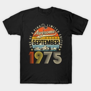 Awesome Since September 1975 Vintage 48th Birthday T-Shirt